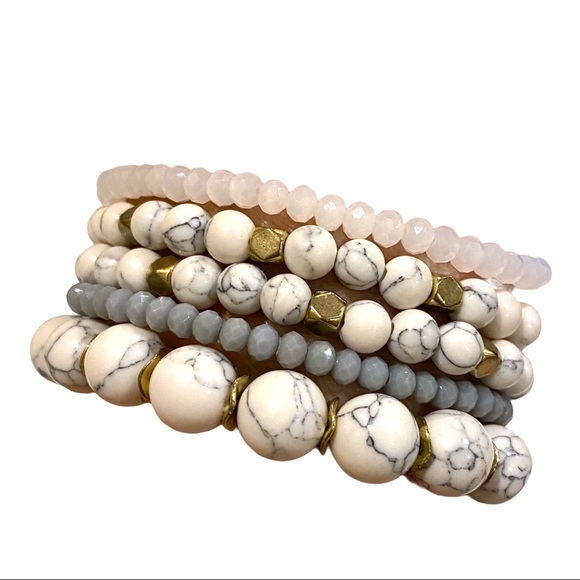 Hand crafted stack druzy bracelet set - Picture 3 of 3